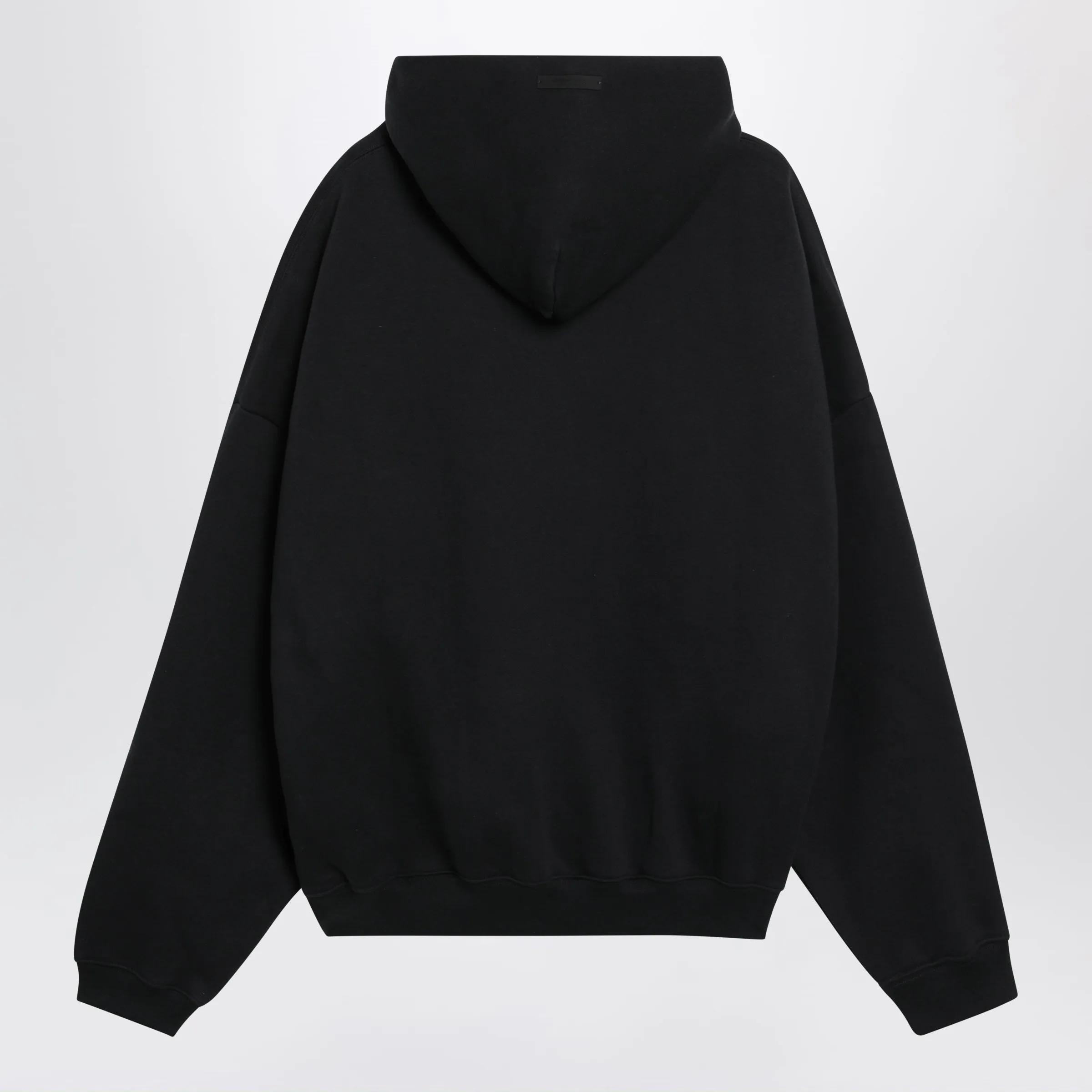 Black Cotton Fleece Hoodie With Logo Embroidery sold by Wanan Luxury product image thumbnail 2