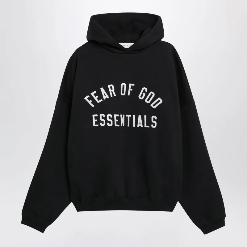 Black Cotton Fleece Hoodie With Logo Embroidery made by Fear of God