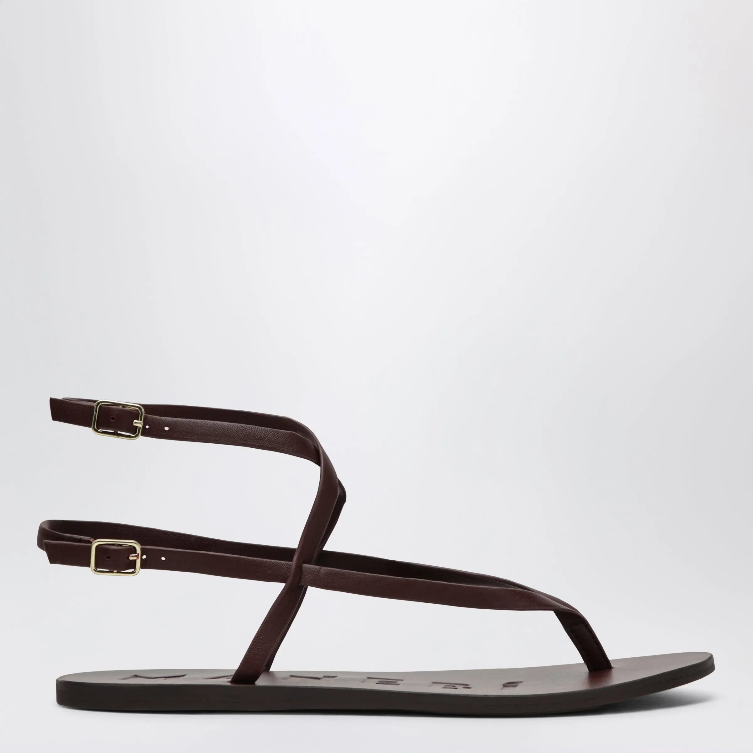 Burgundy Thong Sandals sold by Wanan Luxury