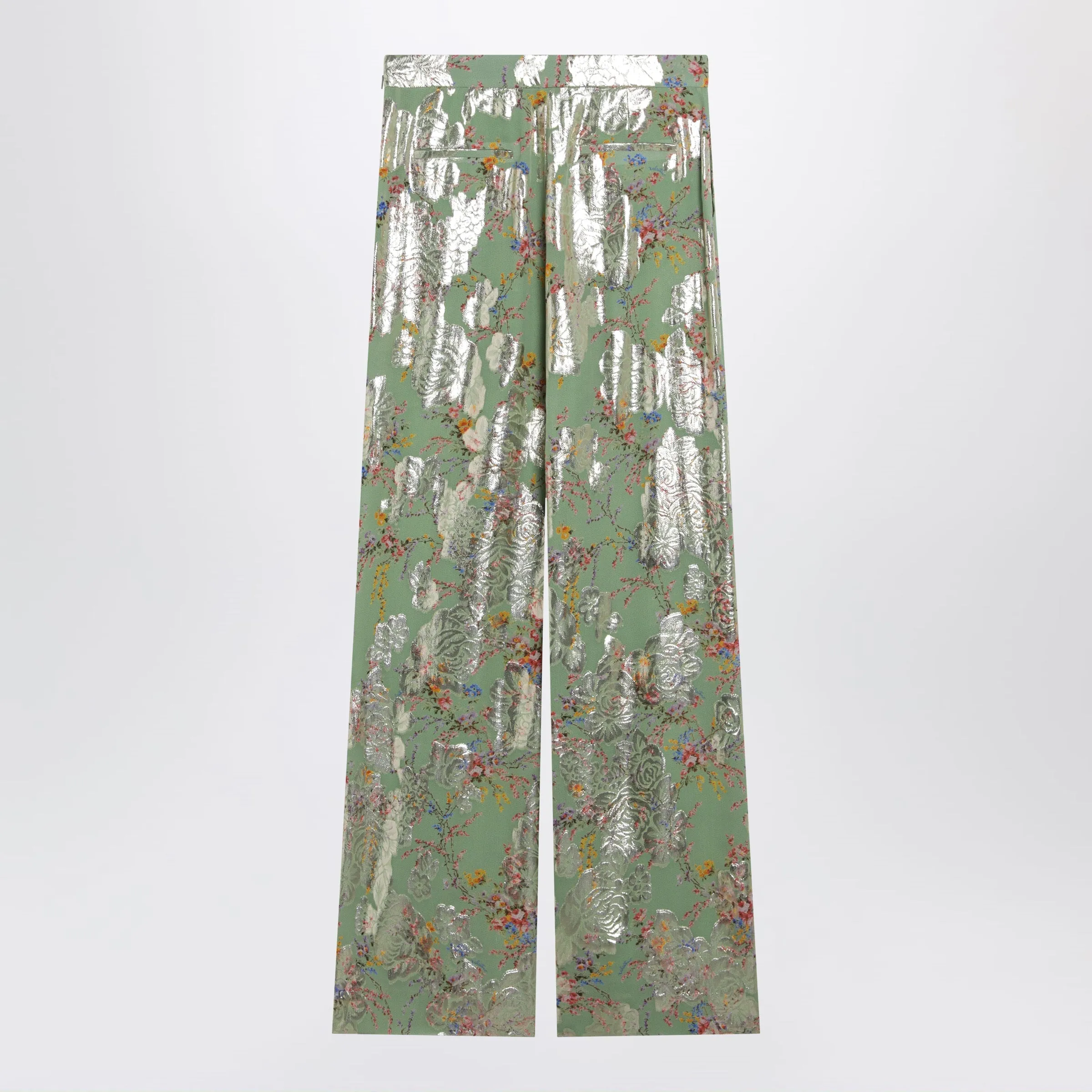 Silk Trousers With All-Over Print In Green sold by Wanan Luxury product image thumbnail 2