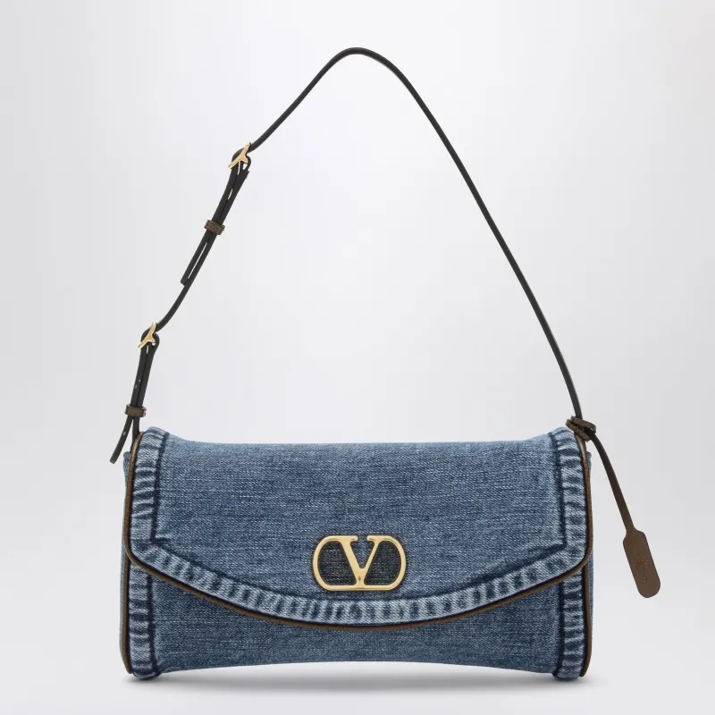 Small De Vain Denim Shoulder Bag made by Valentino Garavani