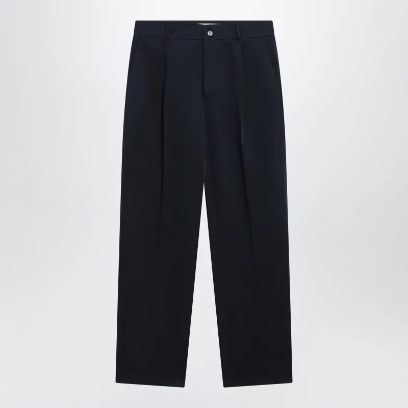 Navy Blue Cotton Trousers made by Valentino
