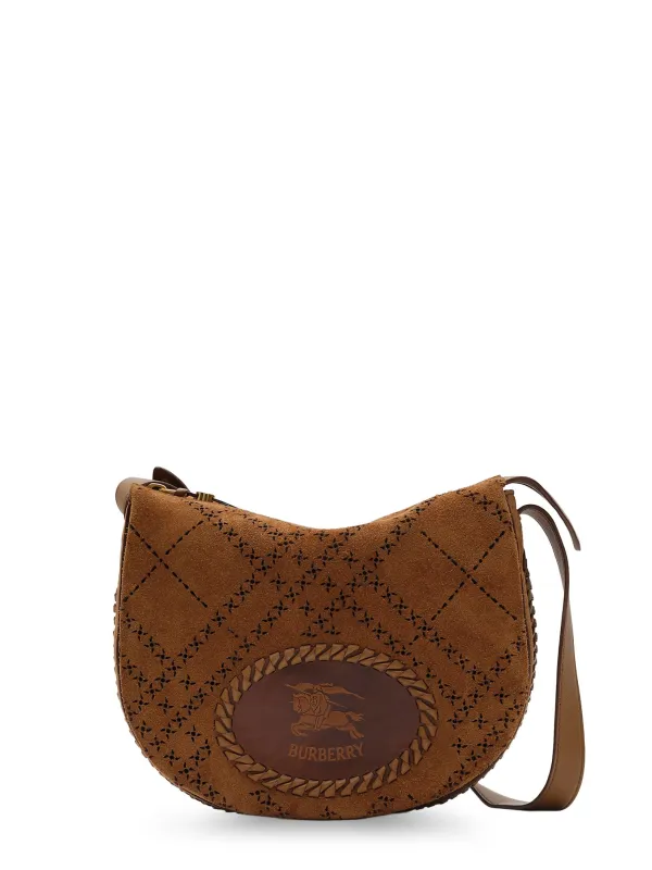 Tavistock Suede Crossbody Bag With Perforated Pattern made by Burberry