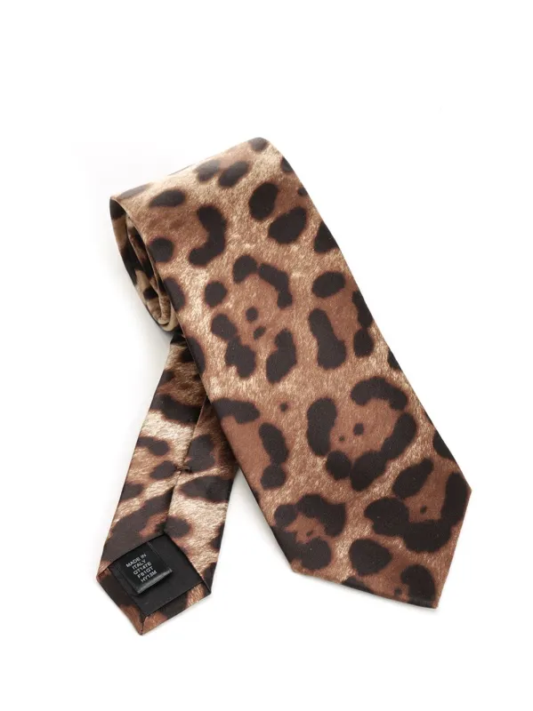 Satin Tie Ties And Bow Ties Animalier made by Dolce & Gabanna