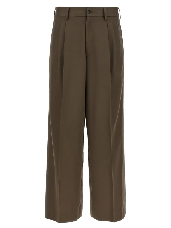 Easy Long Wide Pants Brown made by ssstein