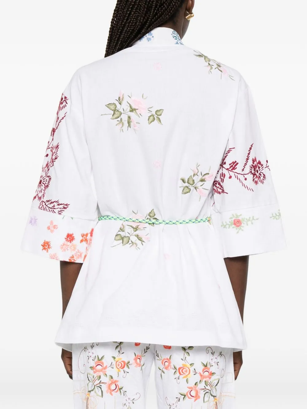 Embroidered Cotton Kimono Jacket sold by Wanan Luxury product image thumbnail 4