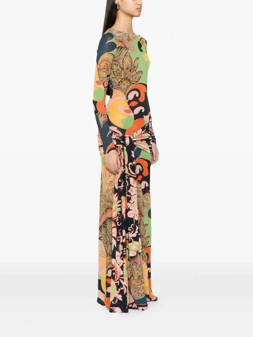 Draped Maxi Dress With Paisley Print sold by Wanan Luxury product image thumbnail 3