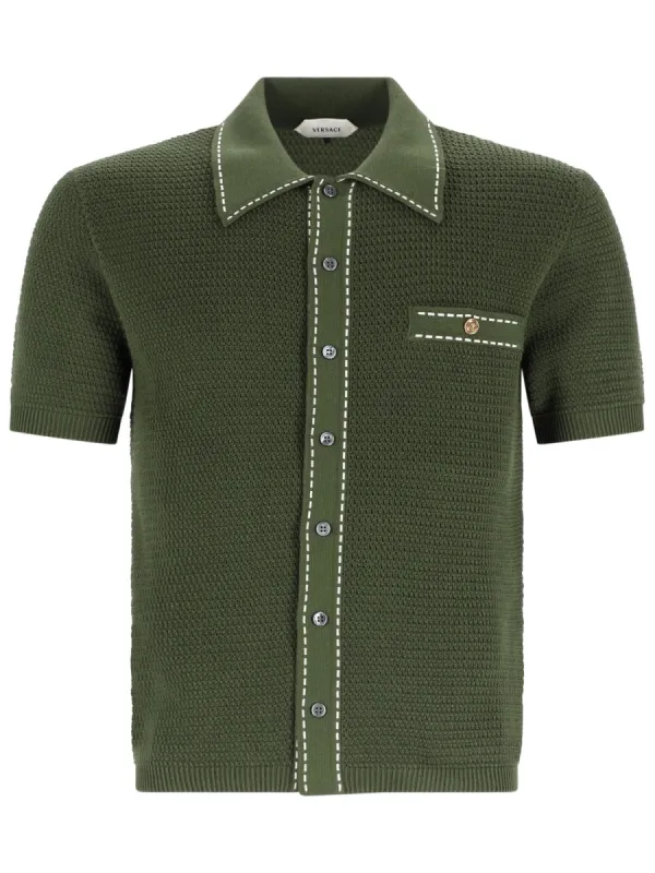 Camicia In Maglia Di Cotone made by Versace