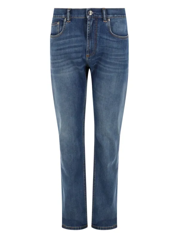 Jeans In Denim Di Cotone made by Versace