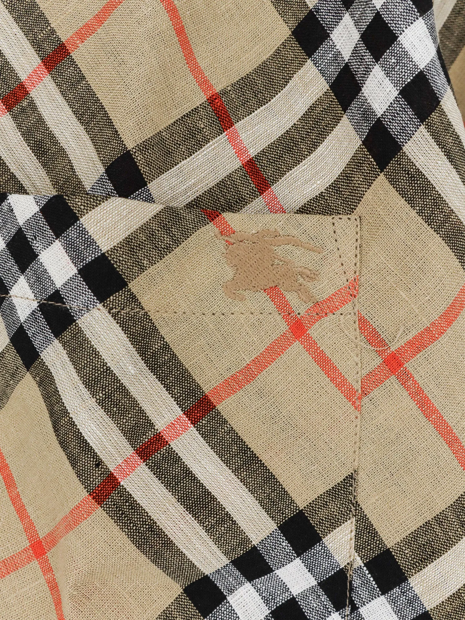 Linen Shirt With Check Print sold by Wanan Luxury product image thumbnail 3
