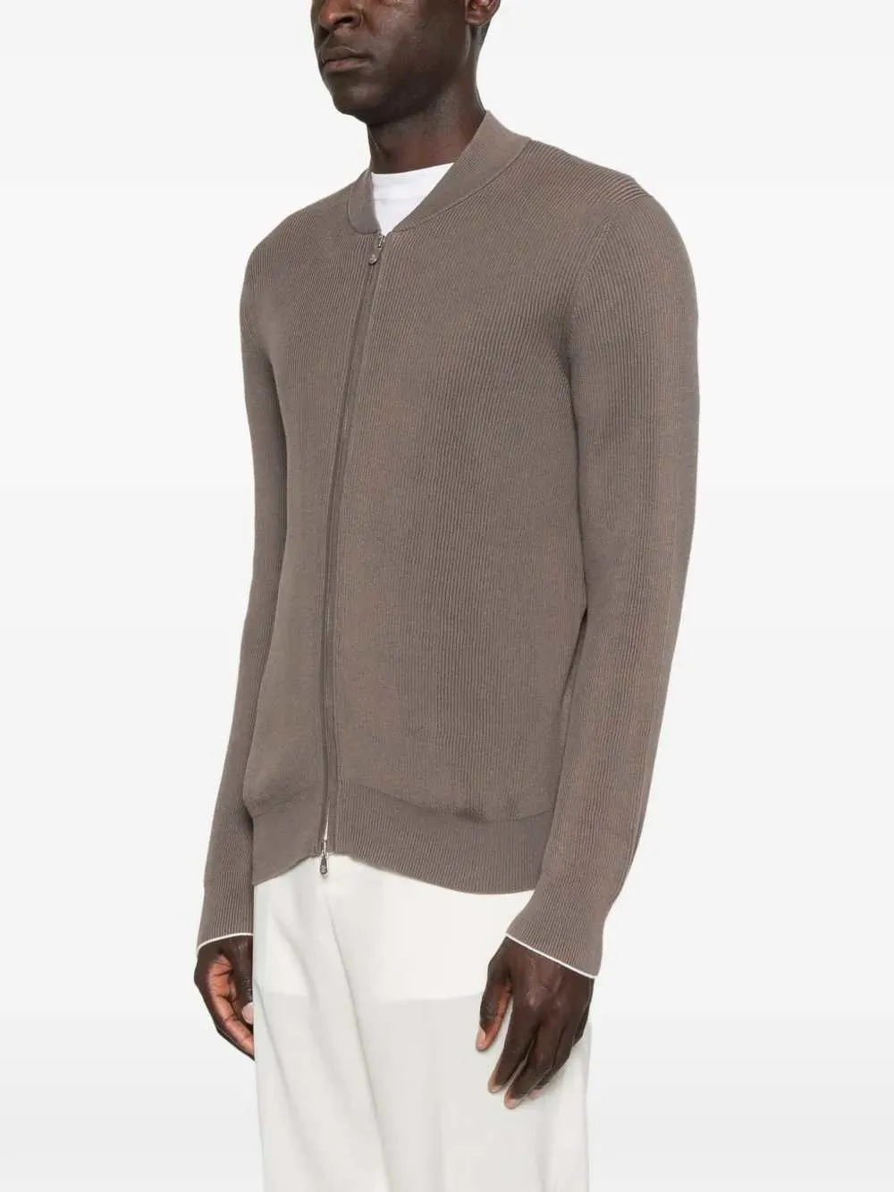 Ribbed Cardigan With Zip Closure sold by Wanan Luxury product image thumbnail 3