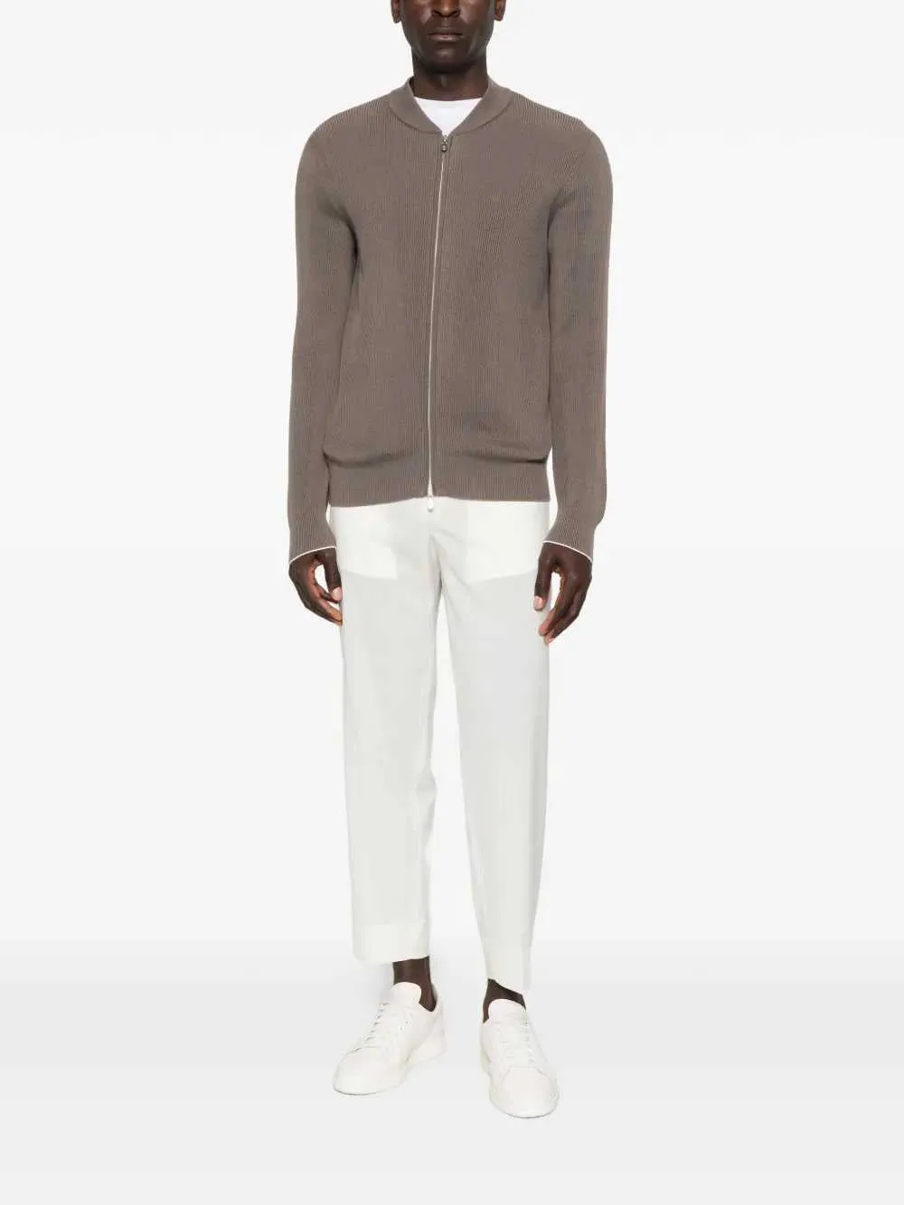Ribbed Cardigan With Zip Closure sold by Wanan Luxury product image thumbnail 2