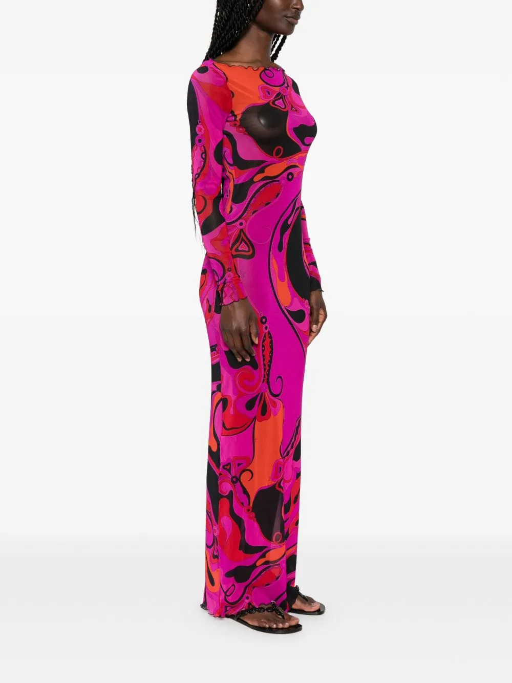Printed Long Dress sold by Wanan Luxury product image thumbnail 3