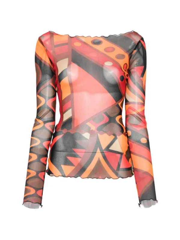 Printed Tulle T-Shirt made by Emilio Pucci