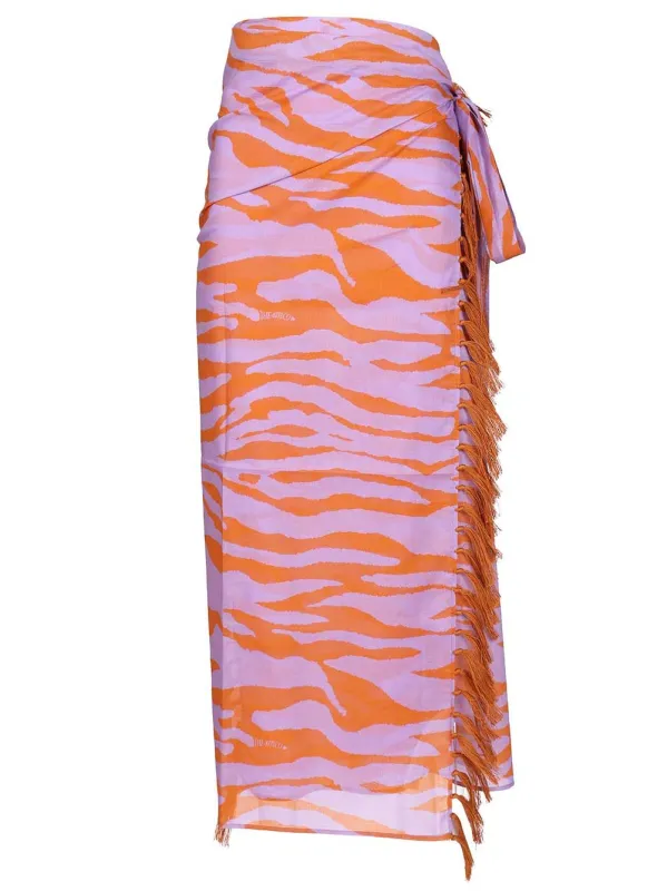 Animal Print Pareo Skirts Multicolor made by The Attico