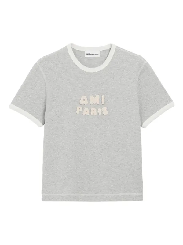 T-Shirts And Polos Gris Chine/Blanc made by Ami