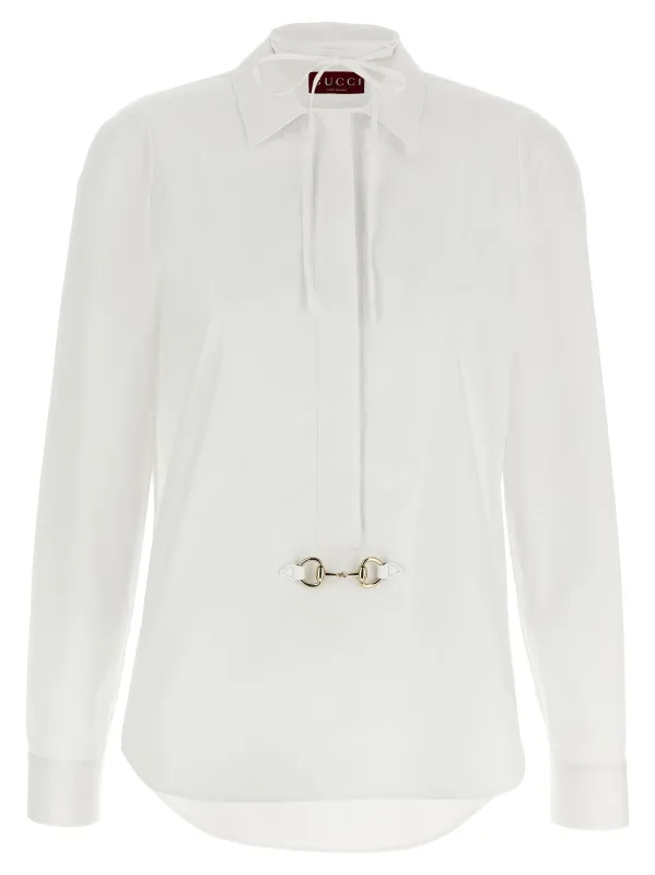 Horsebit Shirt Shirt And Blouse White made by Gucci
