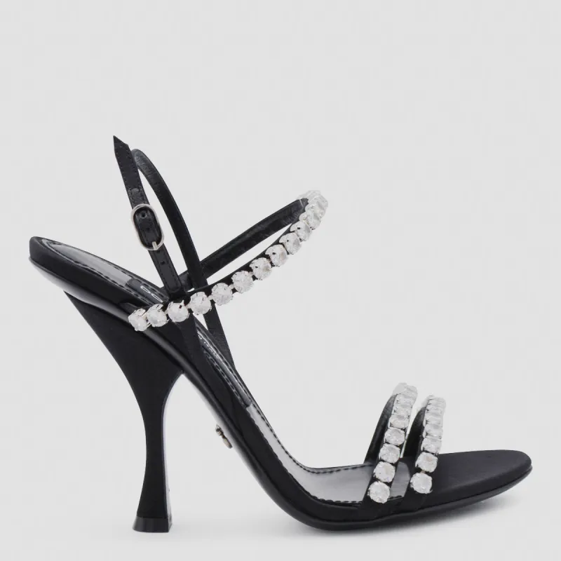 Sandals Nero/Crystal made by Dolce & Gabanna