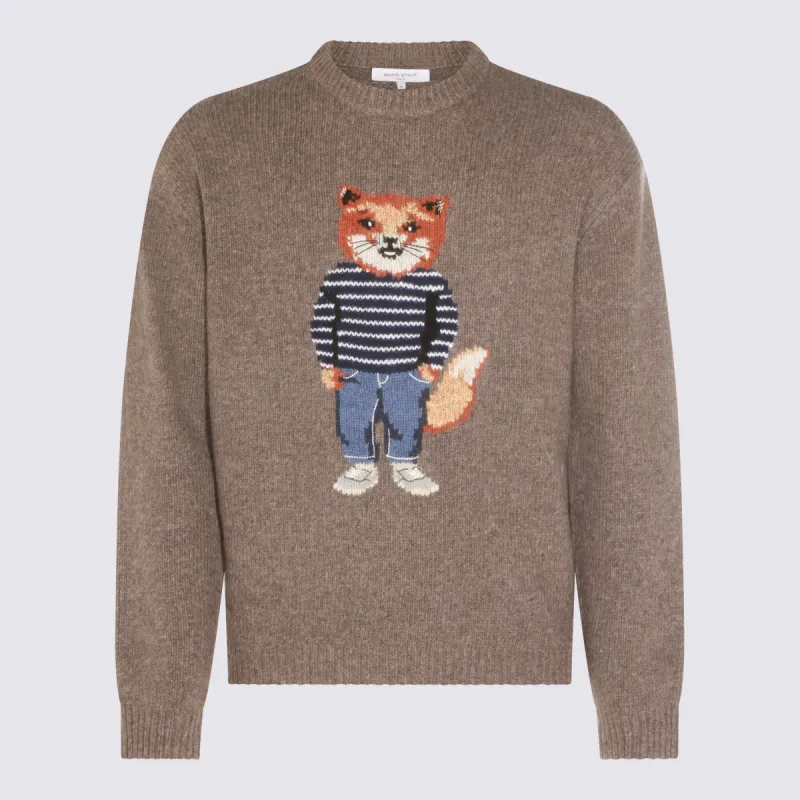 Sweaters Dark Grey Melange made by MAISON KITSUNE