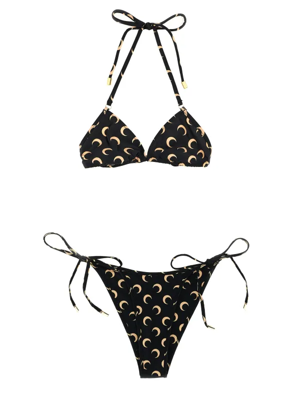 Logo Print Bikini Beachwear Black made by Marine Serre