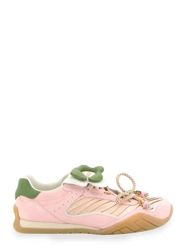 Fendi Wave Pulse Suede Sneakers With Satin Inserts made by Fendi