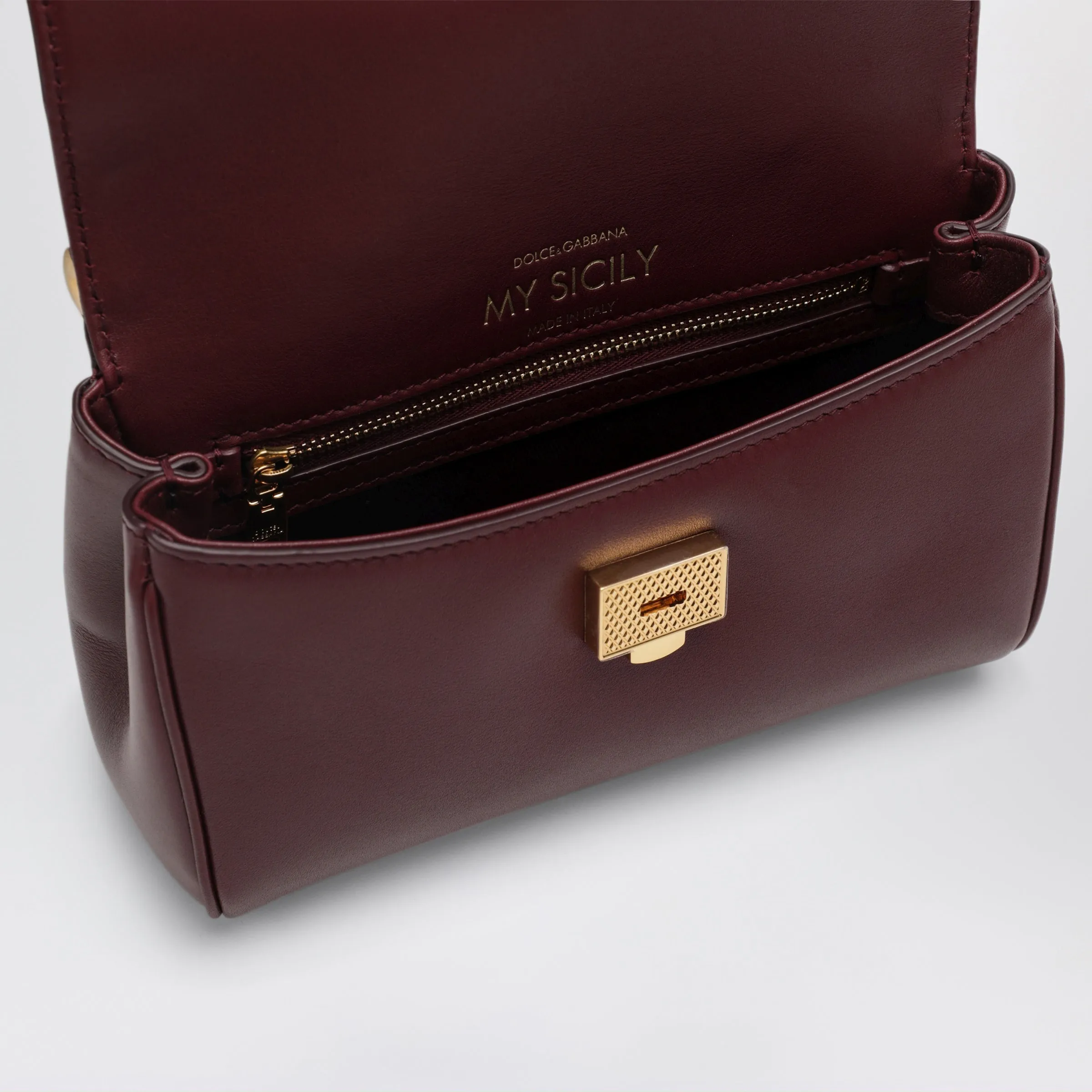 My Sicily Mini Bordeaux Plongé Leather Bag sold by Wanan Luxury product image thumbnail 3