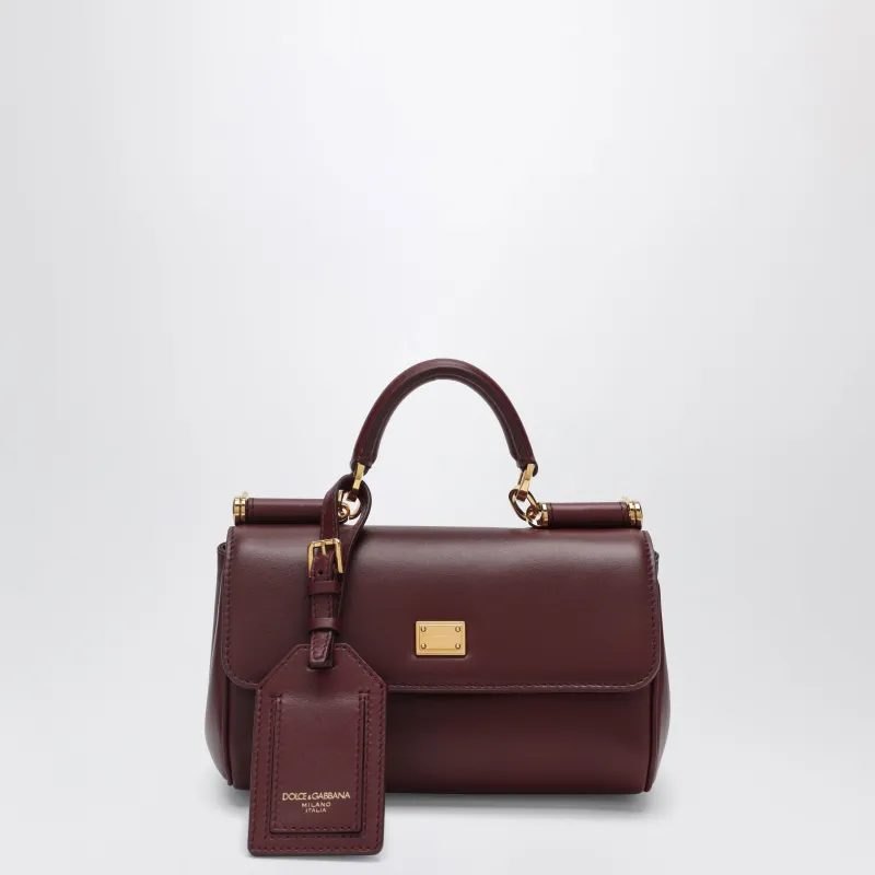 My Sicily Mini Bordeaux Plongé Leather Bag made by Dolce & Gabanna