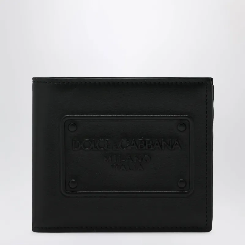 Black Bi-Fold Wallet With Embossed Logo made by Dolce & Gabanna