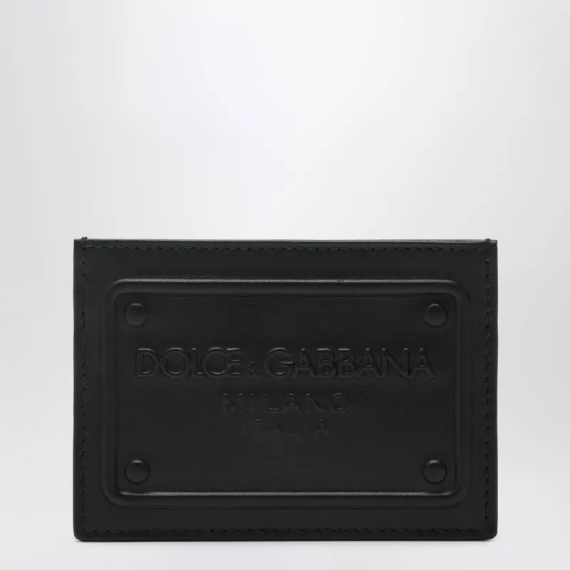Black Card Holder With Embossed Logo made by Dolce & Gabanna
