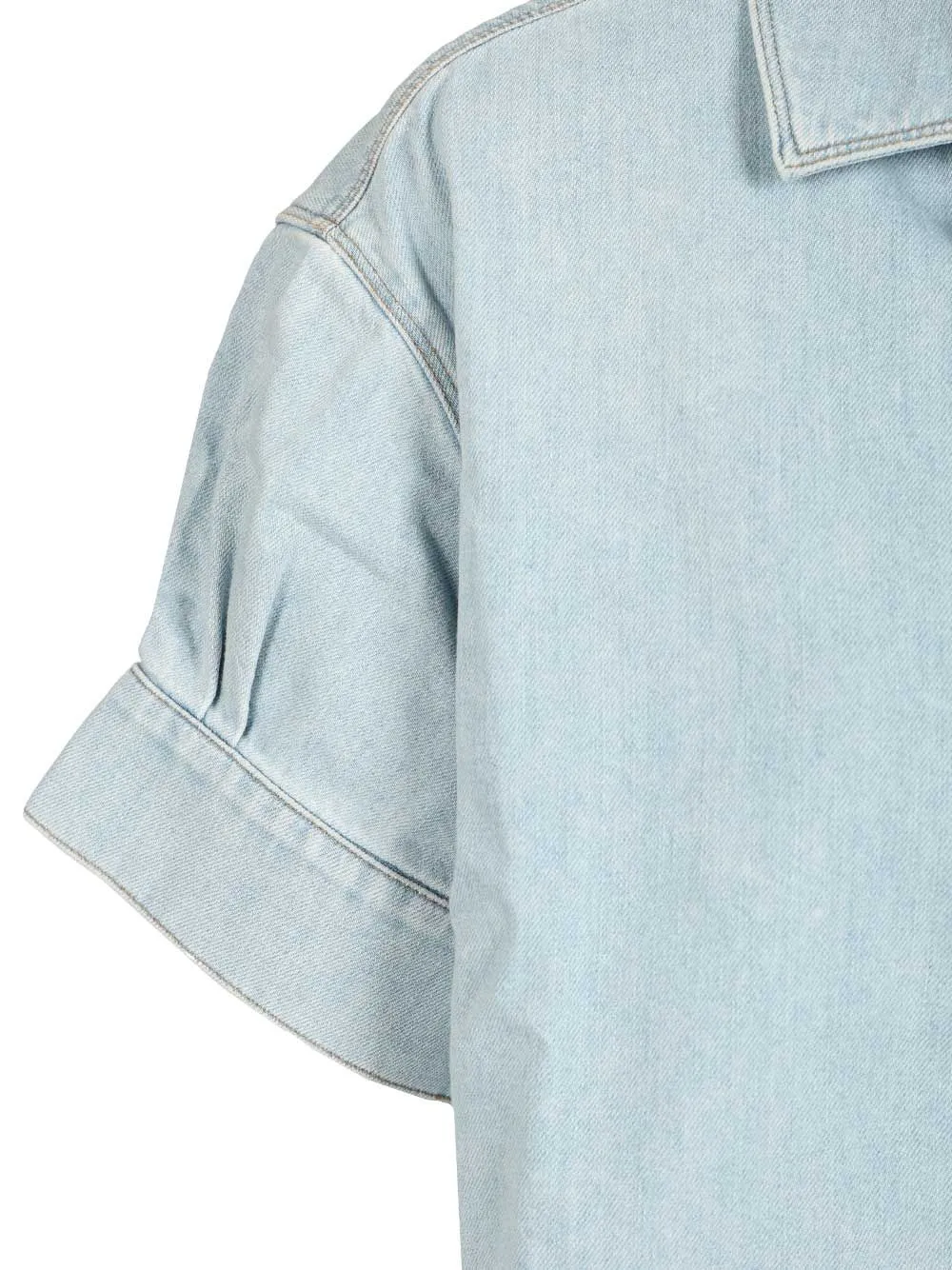 Short-Sleeved Denim Shirt Casual Light Blue sold by Wanan Luxury product image thumbnail 5