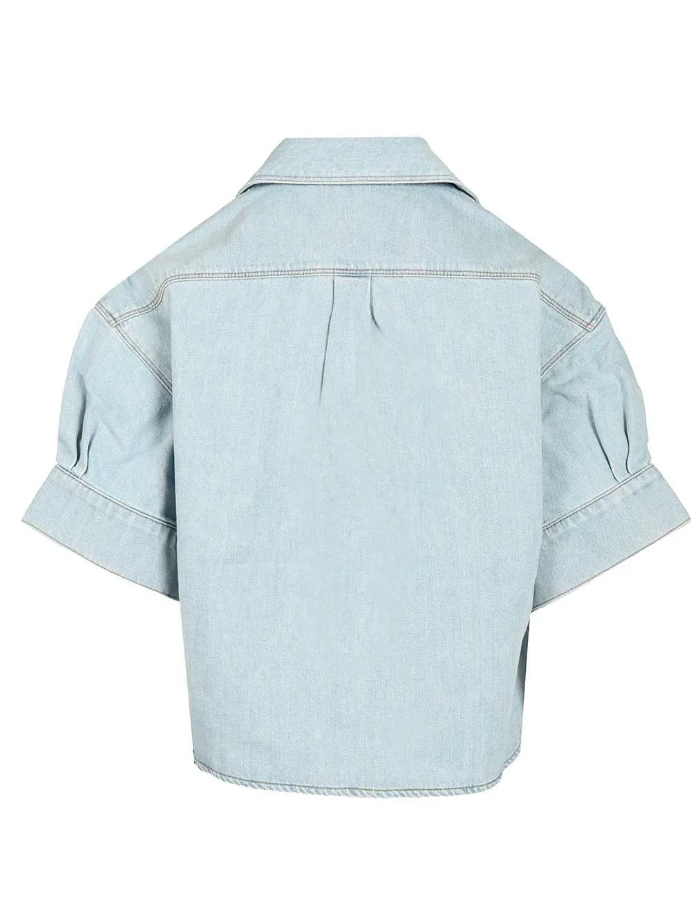 Short-Sleeved Denim Shirt Casual Light Blue sold by Wanan Luxury product image thumbnail 2