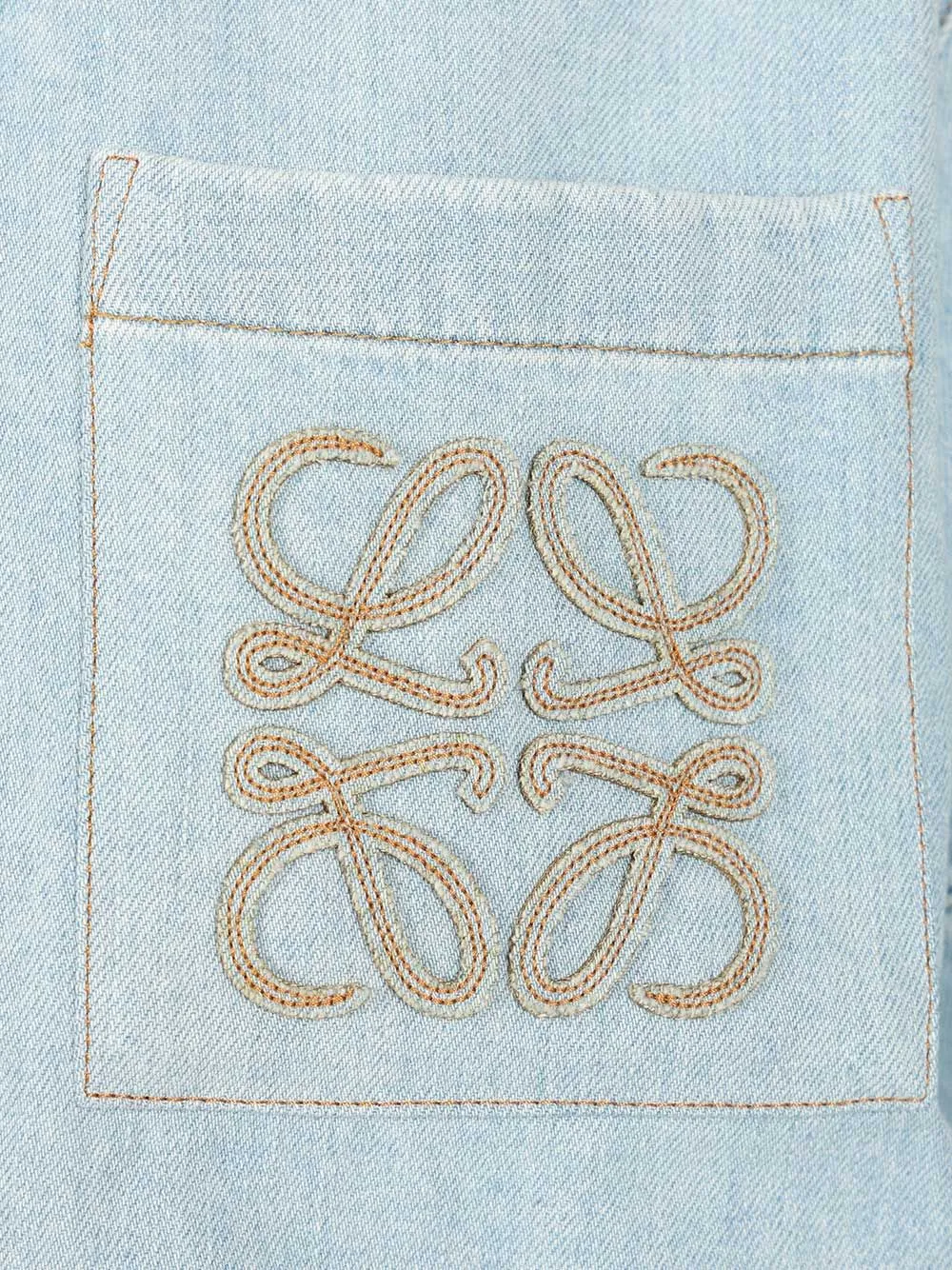 Short-Sleeved Denim Shirt Casual Light Blue sold by Wanan Luxury product image thumbnail 3