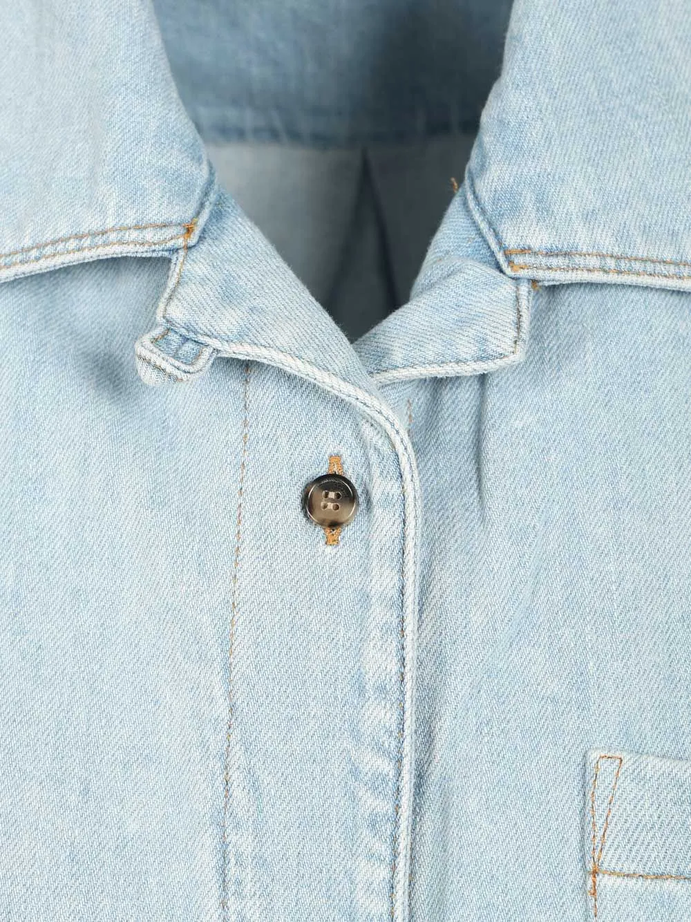 Short-Sleeved Denim Shirt Casual Light Blue sold by Wanan Luxury product image thumbnail 4