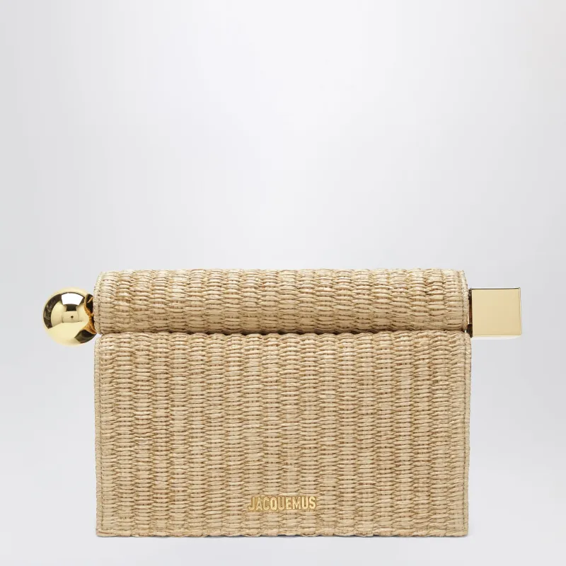 Rond Carré Raffia-Effect Woven Clutch made by Jacquemus