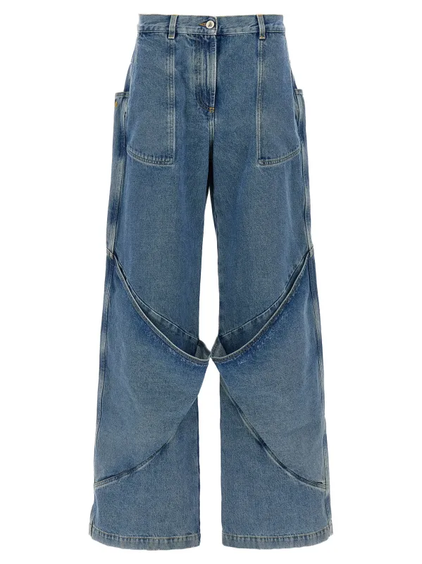 Maxi Pocket Jeans Blue made by The Attico