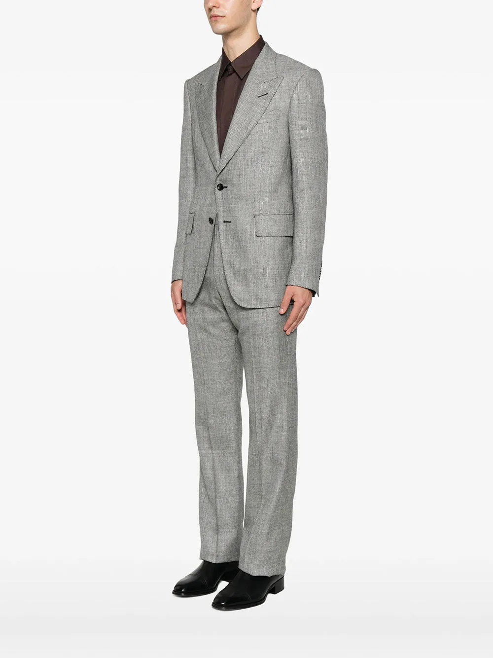 Herringbone-Pattern Wool Blend Blazer sold by Wanan Luxury product image thumbnail 3
