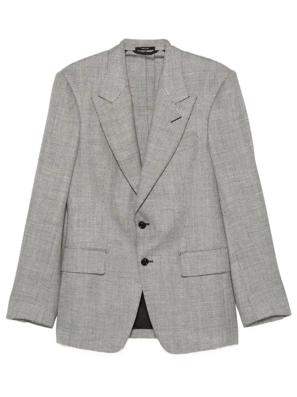 Herringbone-Pattern Wool Blend Blazer made by Tom Ford