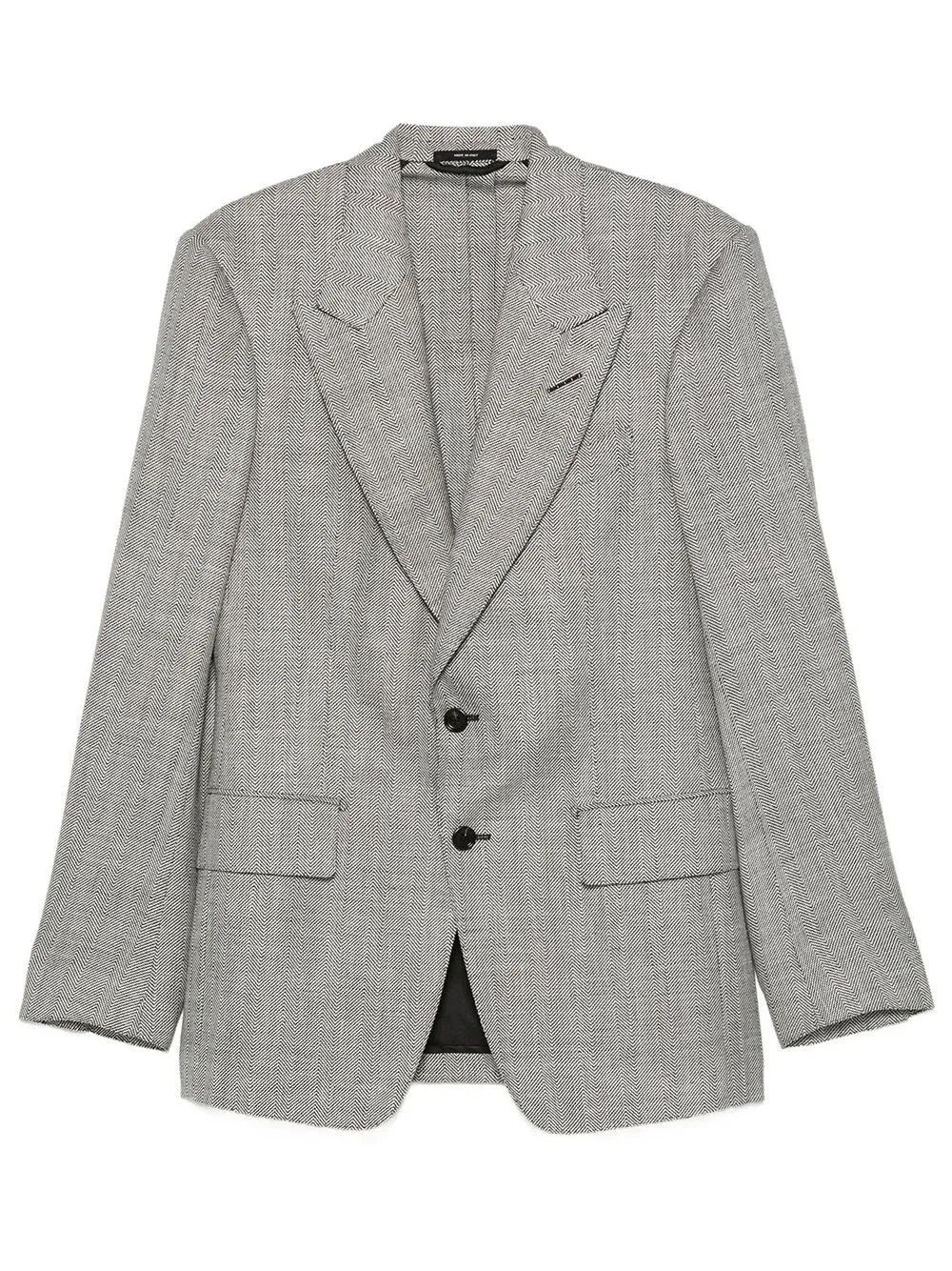 Herringbone-Pattern Wool Blend Blazer sold by Wanan Luxury