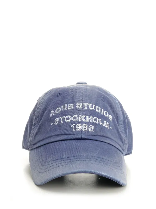 Cap With Spray Logo Hats Blue made by Acne Studios