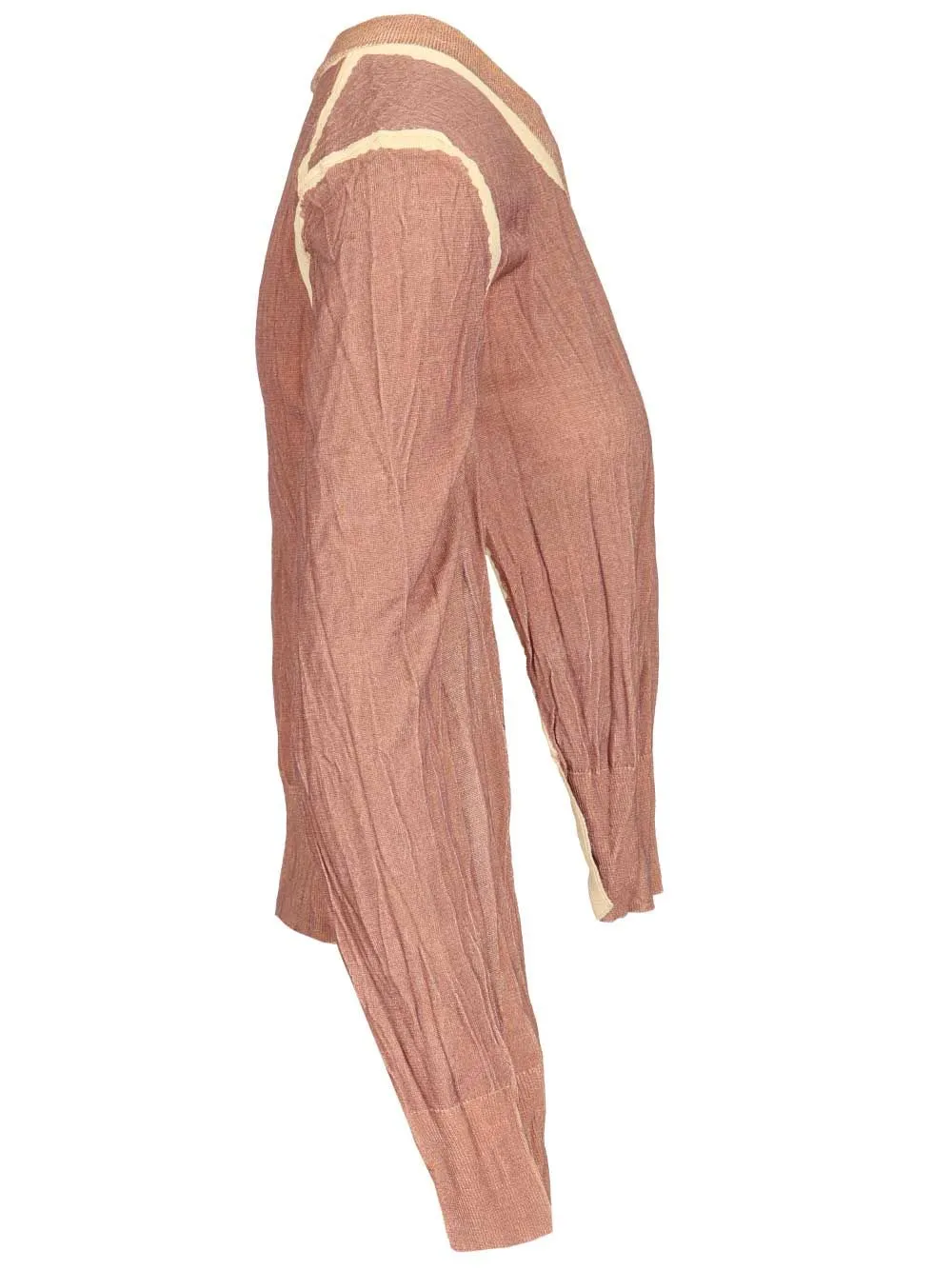 Crumpled V-Neck Sweater Knitwear Rose sold by Wanan Luxury product image thumbnail 3
