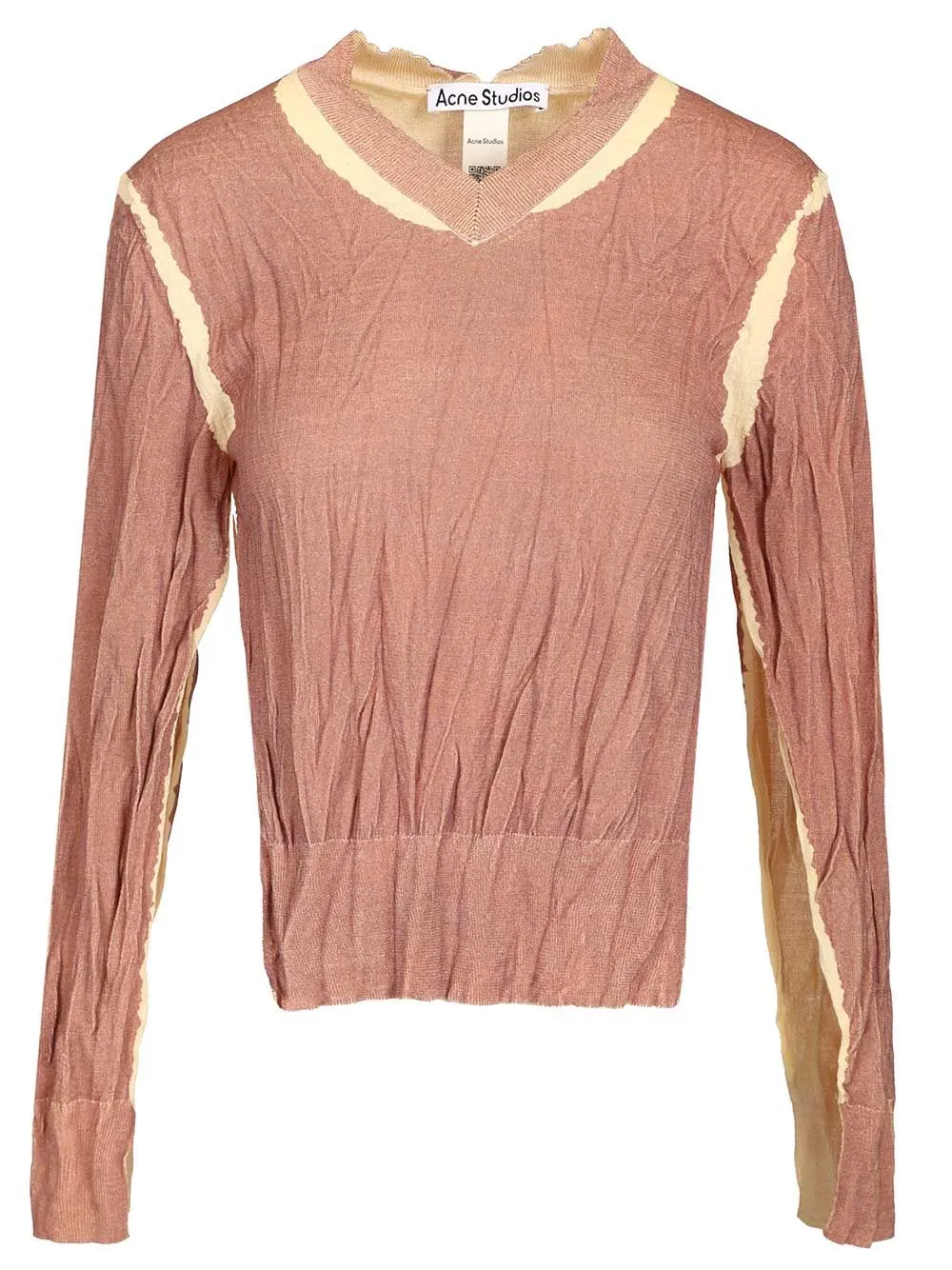 Crumpled V-Neck Sweater Knitwear Rose sold by Wanan Luxury