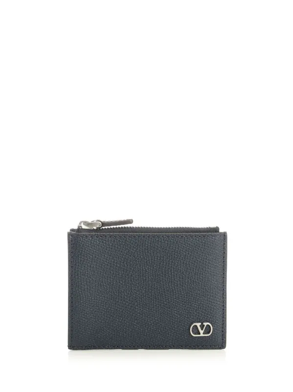 Vlogo Signature Wallet Small Leather Goods Blue made by Valentino Garavani