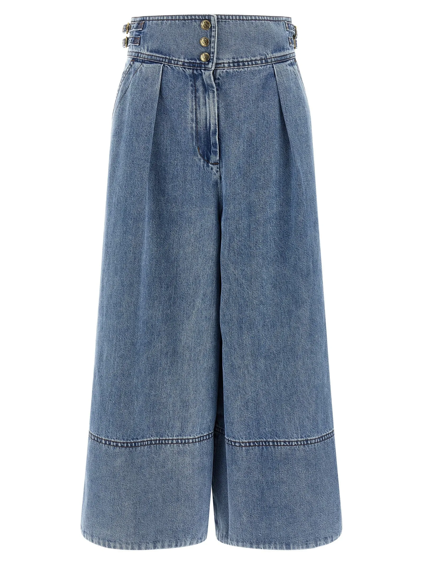 Denim Culotte Jeans Light Blue sold by Wanan Luxury