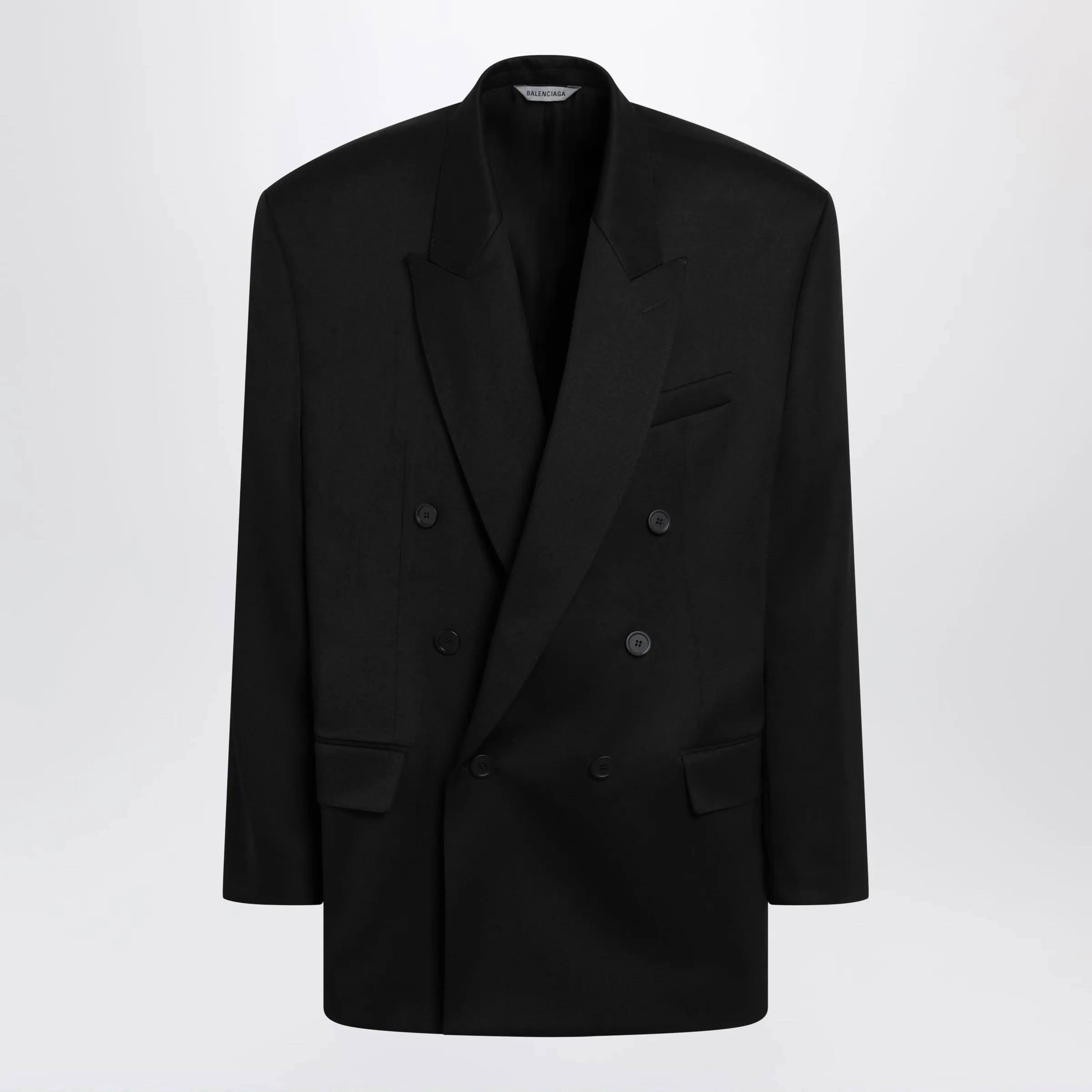 Double-Breasted Oversized Wool Blazer In Black sold by Wanan Luxury