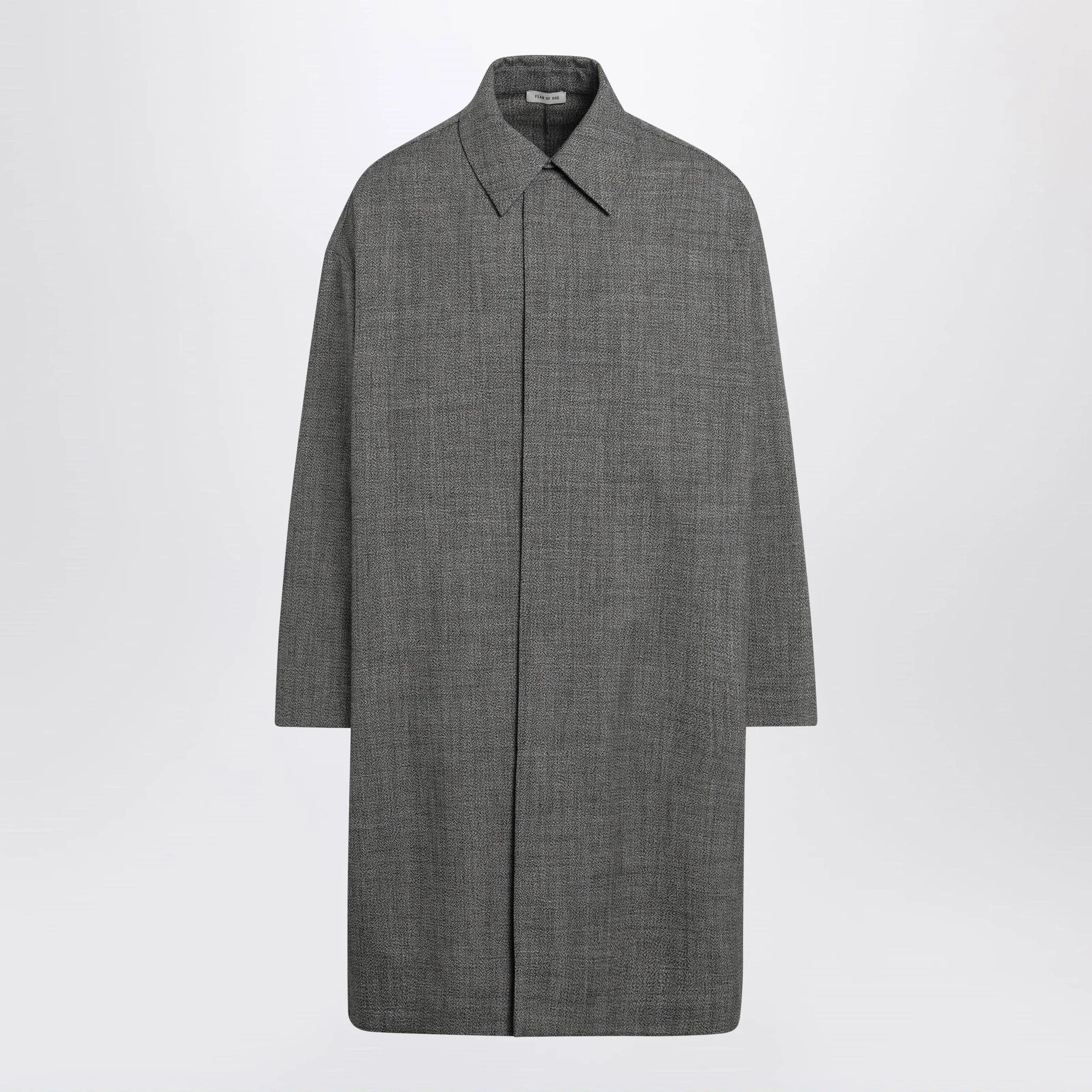 Relaxed Trench Coat In Mouliné Wool sold by Wanan Luxury