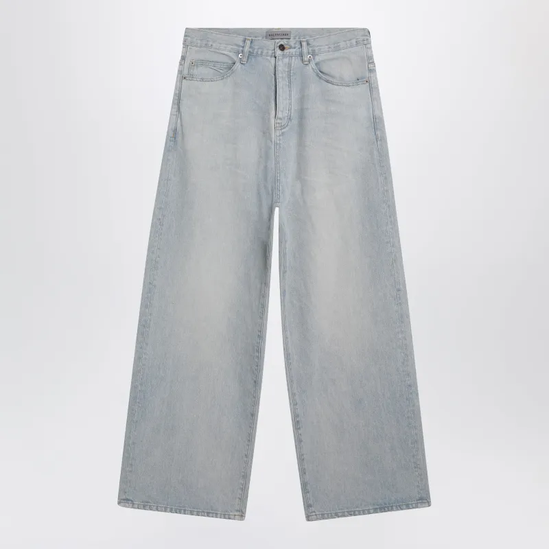 Light Blue Wide-Leg Denim Jeans made by Balenciaga