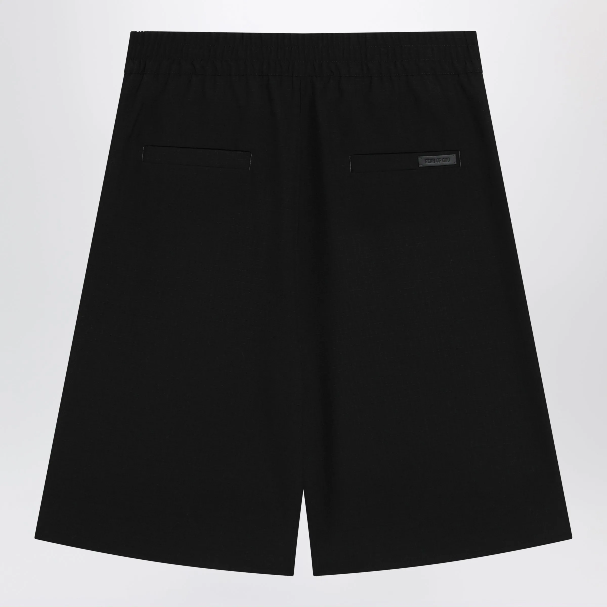Black Baggy Wool Bermuda Shorts sold by Wanan Luxury product image thumbnail 2
