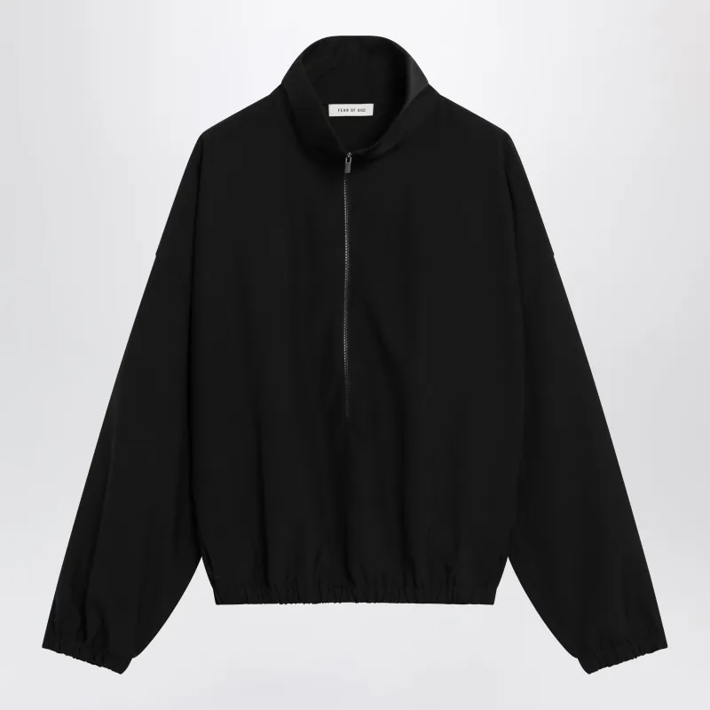 Black Ripstop Wool Jacket With Black Half Zip made by Fear of God
