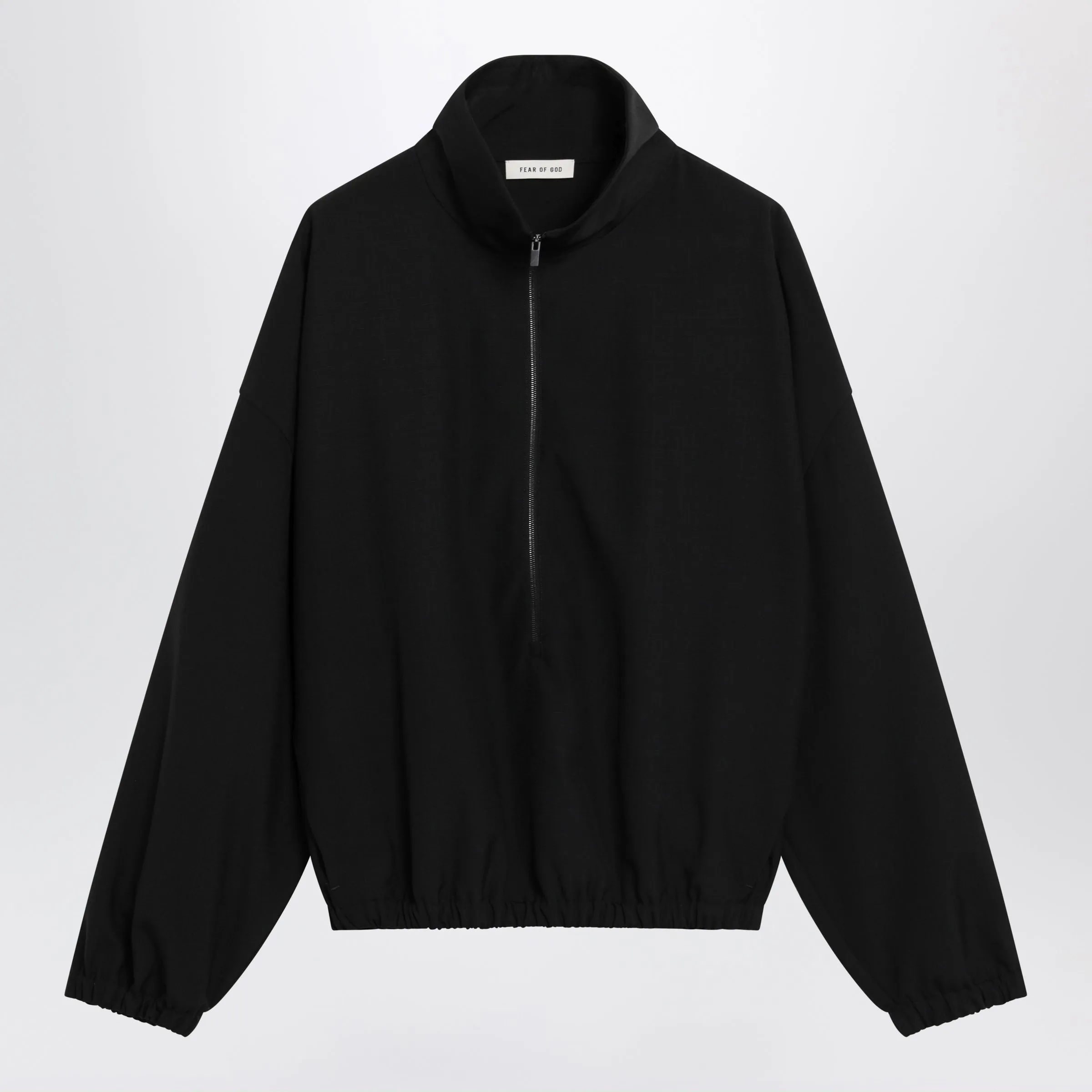 Black Ripstop Wool Jacket With Black Half Zip sold by Wanan Luxury