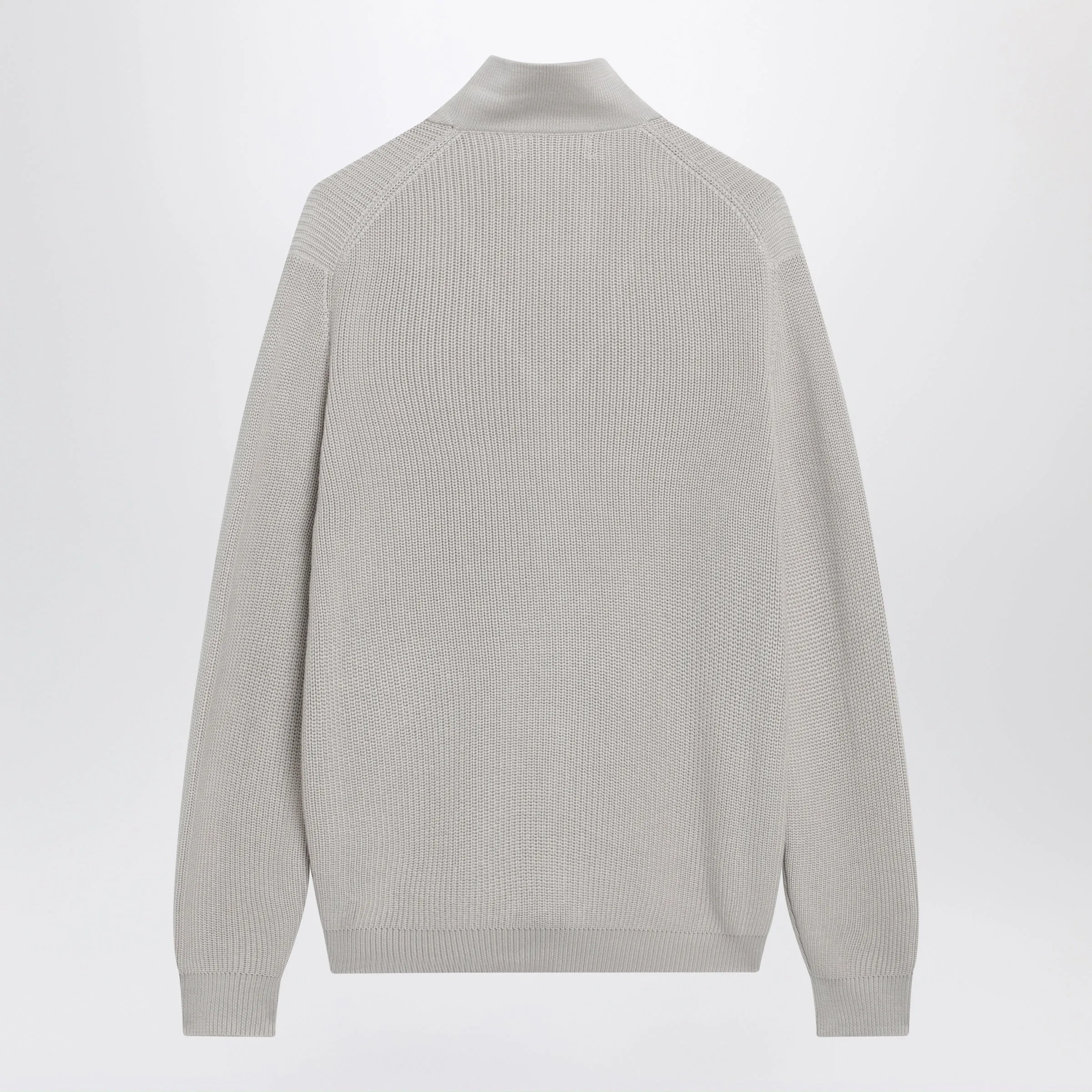 Jute-Colored Cotton Zip-Up Cardigan sold by Wanan Luxury product image thumbnail 2